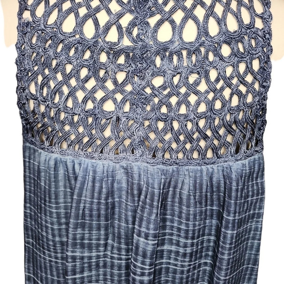 Pilcro and the Letterpress Anthropologie Macrame Tunic Dress Blue Size MP - Picture 8 of 15